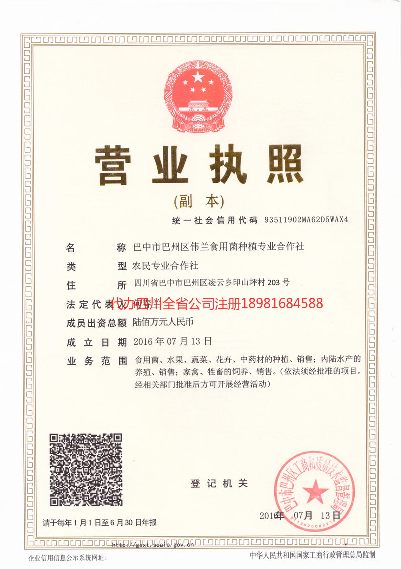 即墨即墨伟兰食用菌种植专业合作社